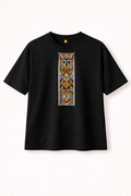Kutchi Art Embroidered Black T-Shirt | Authentic Kutch - Inspired Tribal Streetwear Tee - Ghelo.Store